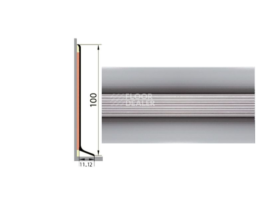 Плинтус Плинтус алюминиевый Русский профиль 100мм АНОДИРОВАННОЕ ПОКРЫТИЕ серебро глянец фото 1 | FLOORDEALER